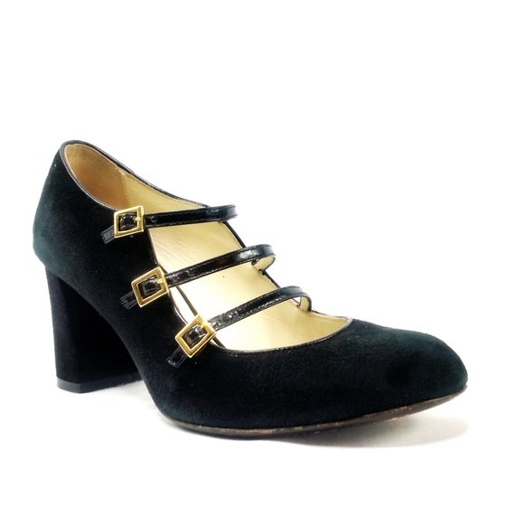 bettye muller Shoes - Bettye Muller Shoes Black Suede 3 Strap Mary Janes